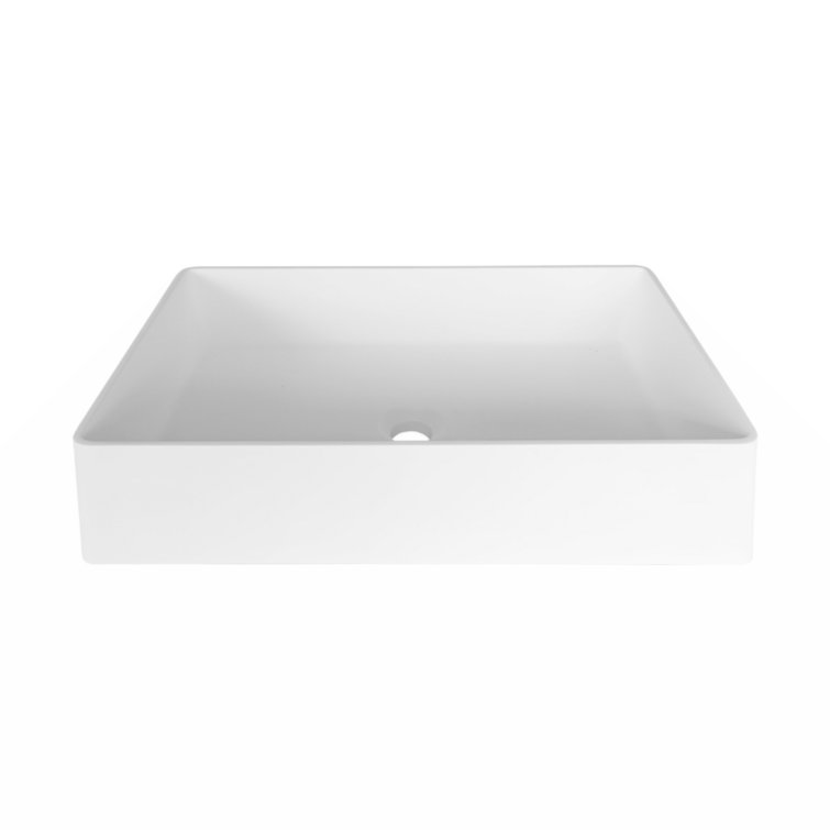 Wenty White Solid Surface Rectangular Pedestal Bathroom Sink Wayfair